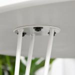 Mesa de Sala de Jantar Redonda com Pés em Forma de Garfo Metálicos Estilo Moderno para Cozinha Sala de Estar Cafeteria Ø70x75cm Branco