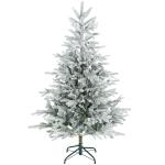 Árvore de Natal Artificial 150 cm Árvore de Natal Nevada com 828 Ramos Base Dobrável e Fácil de Montar Verde