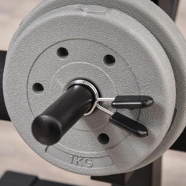 Banco de Pesos Multifuncional Banco de Musculação com Encosto Ajustável Suporte de Barras para Fitness Treinamento Completo 175x139x127cm Preto