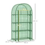 Estufa de Jardim com 4 Prateleiras Metálicas Porta Enrolável e Cobertura de PE Estufa de Varanda para Cultivo de Plantas Flores 80x49x160cm Verde