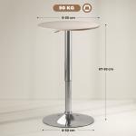 Mesa de Bar com Altura Ajustável Giratória 360° com Base Redonda Mesa Alta Moderna para Cozinha Ø60x67 - 93 cm Madeira