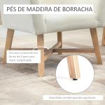 Poltrona de Sala de Estar Estofada em Veludo Poltrona Relax Moderna com Apoio para os Braços Acolchoados Pés de Madeira e Base Cruzada para Dormitório 67x65x74cm Branco Creme