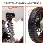 Moto Elétrica Infantil 12V com Música, Velocidade 2,4 - 5 km/h, Rodas Auxiliares, 109,5x60x72,5 cm, Laranja