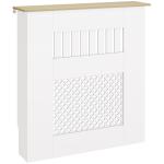 Cobertura para Radiadores Proteção Radiador de MDF 78x19x81 cm Desenho Moderno de Ripas Branco