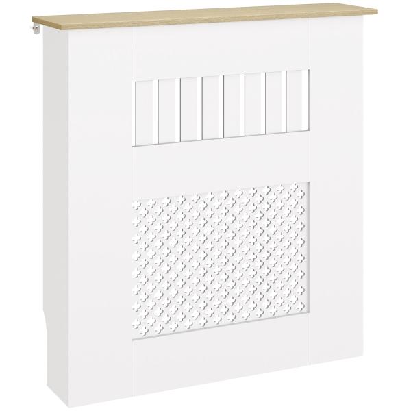 Cobertura para Radiadores Proteção Radiador de MDF 78x19x81 cm Desenho Moderno de Ripas Branco