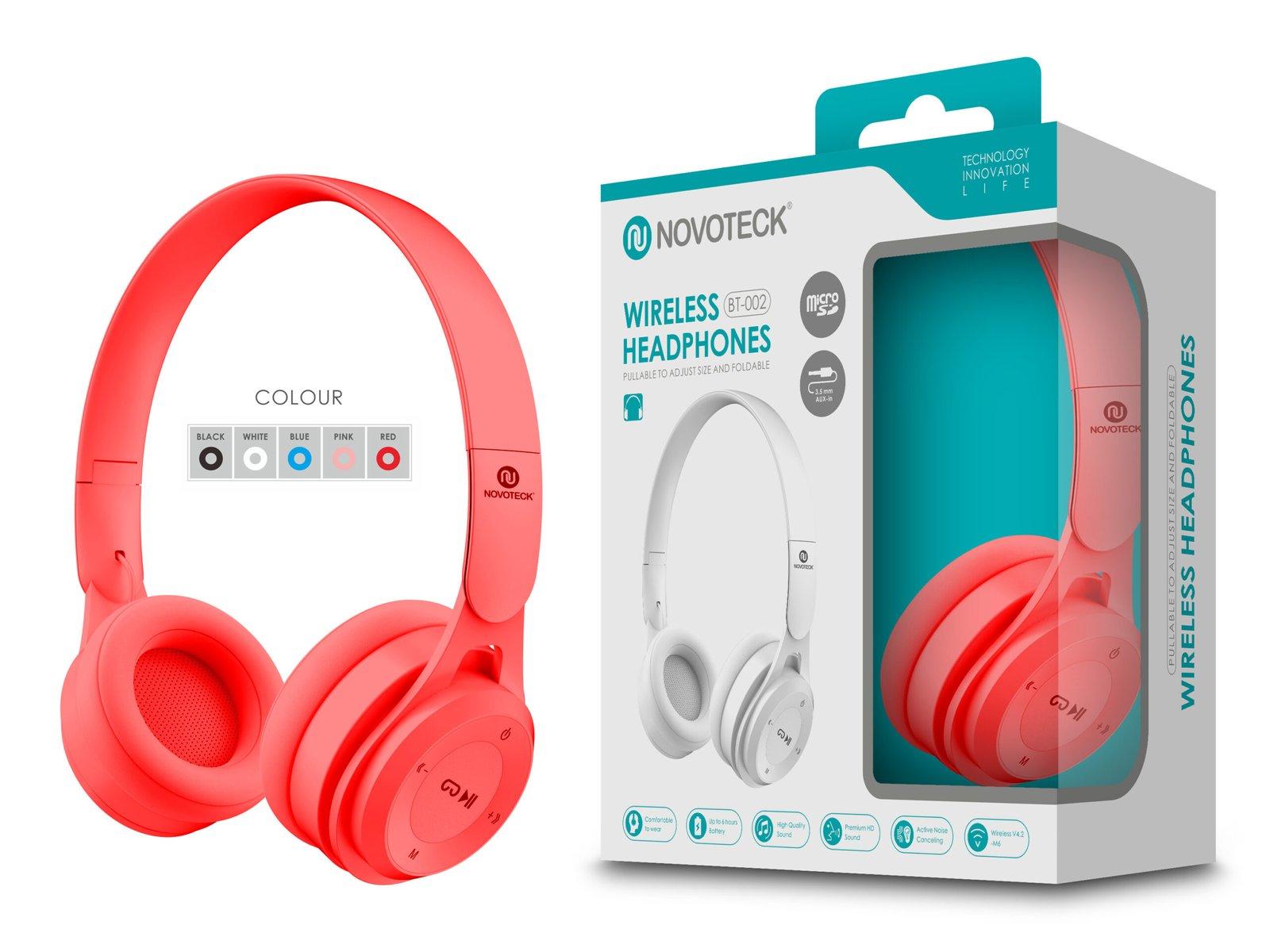 Auscultador Bluetooth Vermelho BT-002
