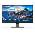 Monitor Profissional Philips 439P1 43" 4K Multimedia 60 Hz VA 400 cd/m² 4 ms 3xHDMI DisplayPort USB - C Preto