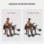 Máquina de Bíceps e Tríceps 2 em 1 com Banco Scott e Assento Regulável em Altura para Casa e Ginásio
