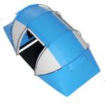 Tenda de Campismo Familiar para 4 Pessoas Tenda Dobrável Impermeável para Praia Parque 430x240x170 cm Azul e Branco