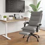 Cadeira de Escritório com 6 Pontos de Massagem e 5 Modos Reclinável com Função de Aquecimento 66x74x114 - 121,5 cm Cinza