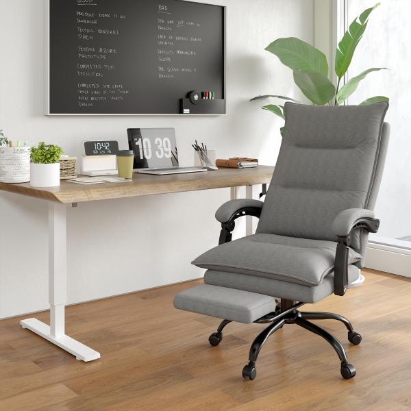 Cadeira de Escritório com 6 Pontos de Massagem e 5 Modos Reclinável com Função de Aquecimento 66x74x114 - 121,5 cm Cinza