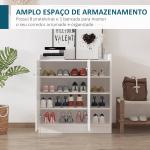 Sapateira Armário Multiuso com 2 Portas Prateleiras Interiores e 4 Prateleiras Exteriores com Altura Ajustável 83x30x90 cm Branco
