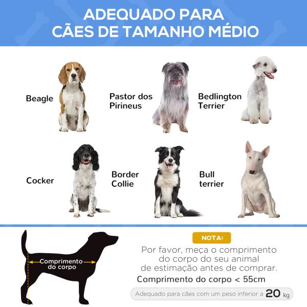 Cama Elevada para Cães Respirável para Cães Pequenos 106x81x33 cm Tecido de Textilene Encosto Inclinável Estrutur