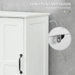 Coluna de Casa de Banho com 2 Portas 1 Gaveta Prateleira Aberta e Prateleiras Ajustáveis 40x30x164 cm Branco