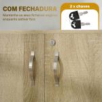 Armário Arquivador de Escritório com 2 Portas, Fechadura e Prateleira 80x40x80 cm Carvalho