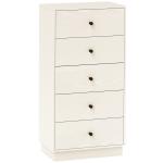 Cómoda com 5 Gavetas Cómoda de Quarto Estreita com Anti - Tombo Gaveteiro Alto para Sala de Estar Corredor 47x29x95 cm Branco