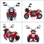 Motocicleta Elétrica Infantil com 3 Rodas Triciclo a Bateria 6V para Crianças de 18 - 36 Meses com Farol Buzina 72x57x56cm Vermelho