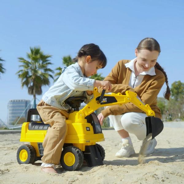 Escavadora com Licença Caterpillar Escavadora para Crianças com Pá Dianteira e Buzina 85x27,5x47,5 cm Amarelo