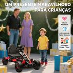 Kart a Pedais para Crianças com Embraiagem Automática Travão e Rodas Antiderrapantes em EVA 100x59x60,5 cm Vermelho