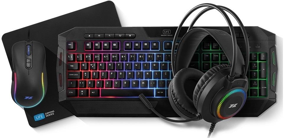 Combo Gaming Teclado PT + Rato + Headset + Tapete All 4 One - 1LIFE