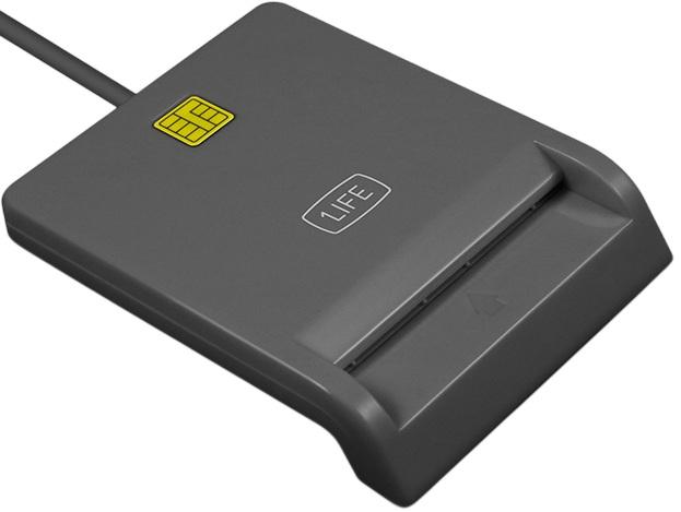 Leitor de Cartão Cidadão cr:citizen USB 2.0 (Preto) - 1LIFE