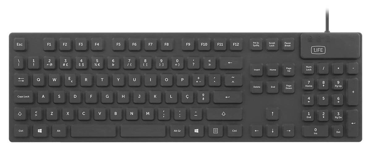 Teclado kb:cleanboard Silicone PT (Preto) - 1LIFE