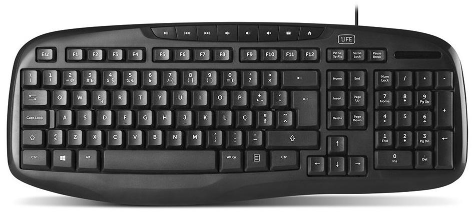 Teclado Flow USB Layout PT (Preto) - 1LIFE