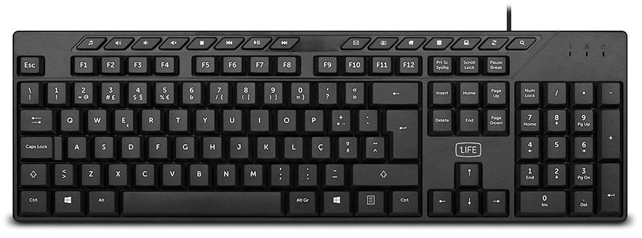Teclado Focus USB Layout PT (Preto) - 1LIFE