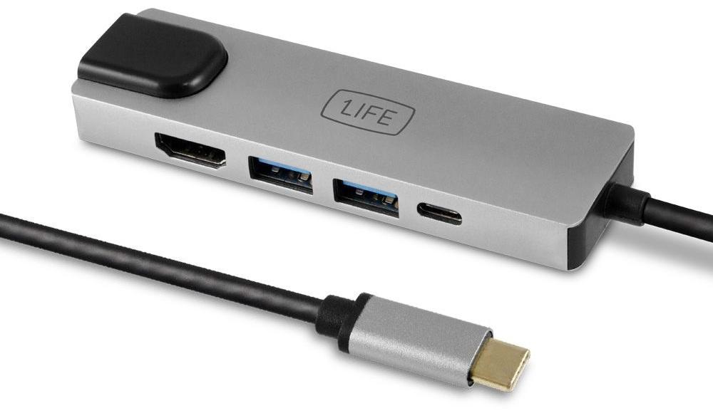 Hub USB - C 5 - EM - 1 HDMI / PD / USB 3.0 / RJ45 - 1LIFE