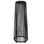 Candeeiro Solar de Vime de Energia Solar com LED 1,5 W Interruptor de Controle Automático de Luz Ø21,5x61cm Preto