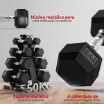 Conjunto de Halteres 2x2kg 2x5kg 2x8kg 2x10kg com Suporte de Armazenamento para Exercício Treino Preto