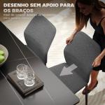 Conjunto de 2 Cadeiras de Jantar Modernas Cadeiras de Cozinha com Assento Acolchoado e Estofado Encosto Curvo 45x57x86 cm Cinzento