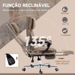 Cadeira de Escritório com 6 Pontos de Massagem com Vibração Reclinável com Altura Ajustável 65x61x101 - 113 cm Marrom