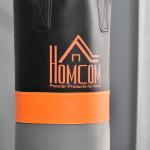 Saco de Boxe Suspenso com Suporte Bola de Velocidade Ajustável em Altura de 167 - 187cm e Inflador para Treinamento Fitness em Casa Ginásio 115×157×221 cm Preto e Cinza