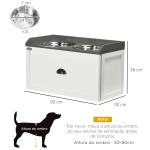 Comedouro Elevado para Cães com 2 Tigelas 2000ml de Aço Inoxidável Gaveta Oculta com Suporte de Madeira 60x30x36cm Branco