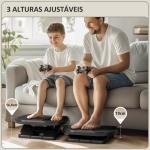Apoio para os Pés com Superfície Texturizada Inclinação de 0 - 30° Massagem e Altura Ajustável em 3 Níveis 45x34x10 - 16,5 cm Cinza