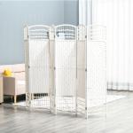 Biombo de 6 Paineis Separador de Ambientes Dobrável 242x170cm Divisória de Habitações de Fibra de Papel Branco