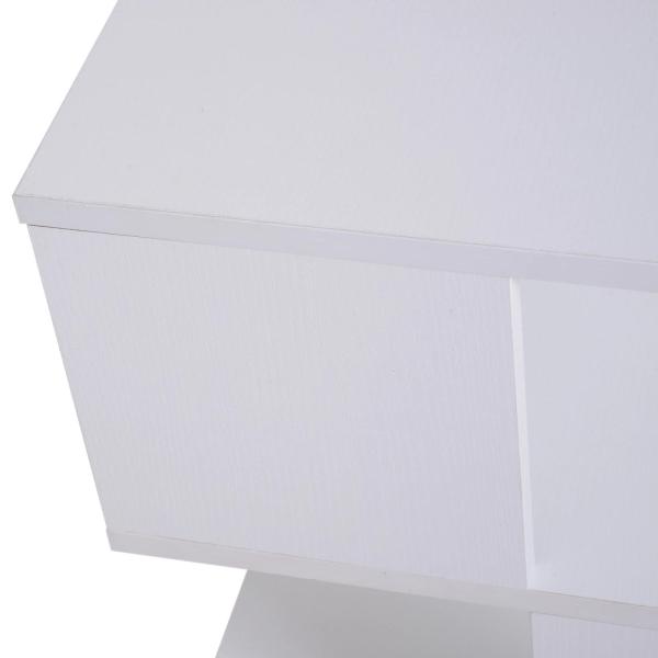 Mesa Auxiliar Mesa de Cabeceira de 2 Níveis com Prateleira de Armazenamento para Sala Quarto Estante 40x40x43 cm Branco