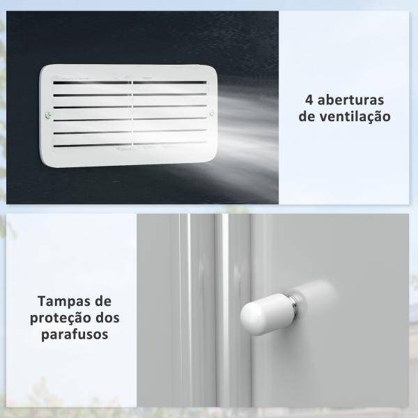 Abrigo de Jardim Metálico para Armazenamento de Ferramentas com Base de Reforço Incluída e 4 Janelas 277x195x192 cm Cinza Escuro
