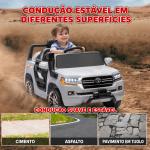Carro Elétrico para Crianças Toyota Land Cruiser 12V com Faróis Buzina Arranque Lento e Música MP3 107x65x55,5 cm Cinza