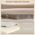 Sofá Cama Convertível 2 Lugares Dobrável com Encosto Ajustável em 5 Níveis e 2 Almofadas 102x73x81 cm Bege Claro