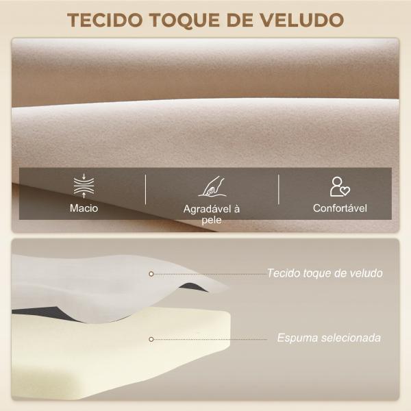 Sofá Cama Convertível 2 Lugares Dobrável com Encosto Ajustável em 5 Níveis e 2 Almofadas 102x73x81 cm Bege Claro