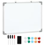 Quadro Magnético com Estrutura de Liga de Alumínio 60x45cm Quadro Magnético com Apagador 4 Marcadores e 10 Ímás Branco