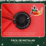 Pai Natal Insuflável com Trenó Pinguins e Renas Insufláveis de Natal com Luzes LED Decoração de Natal 180x120x155 cm Multicor