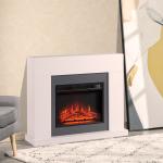 Lareira Elétrica 1800 - 2000W com Controle Remoto Chama Ajustável Termostato Temporizador Semanal e Proteção contra Superaquecimento 113x26,6x87,5cm Branco