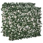 Vedação com Treliça Expansível de 2 Peças com Folhas Artificiais Parede de Folhas com Vime Decorativa Vedação de Privacidade 295x70 cm Verde