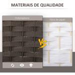 Biombo de 4 Painéis Separador de Ambientes Dobrável 160x170 cm para Sala de Estar Dormitório Escritório Marrom