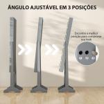 Espelho Joalheiro com Luzes LED Armário para Joias com Ângulo Ajustável Prateleiras Ranuras para Anéis 36x30x136 cm Cinzento