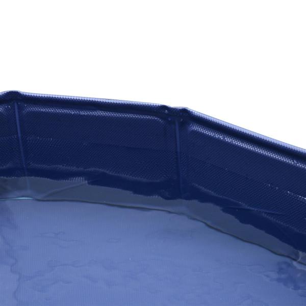 Piscina Dobrável para Cães Ø80x20 cm Banheira Portátil para Animais de Estimação Antiderrapante PVC Multiusos Cor Azul