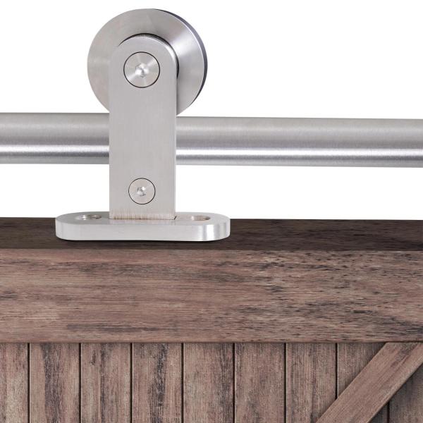 Ferragens para Porta Corredeira Kit de Acessórios para Porta Corredeira com Trilho de Aço Inoxidável Ø2,5x200cm Prata